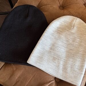 H&M Black and Light Gray Knit Beanie Duo
